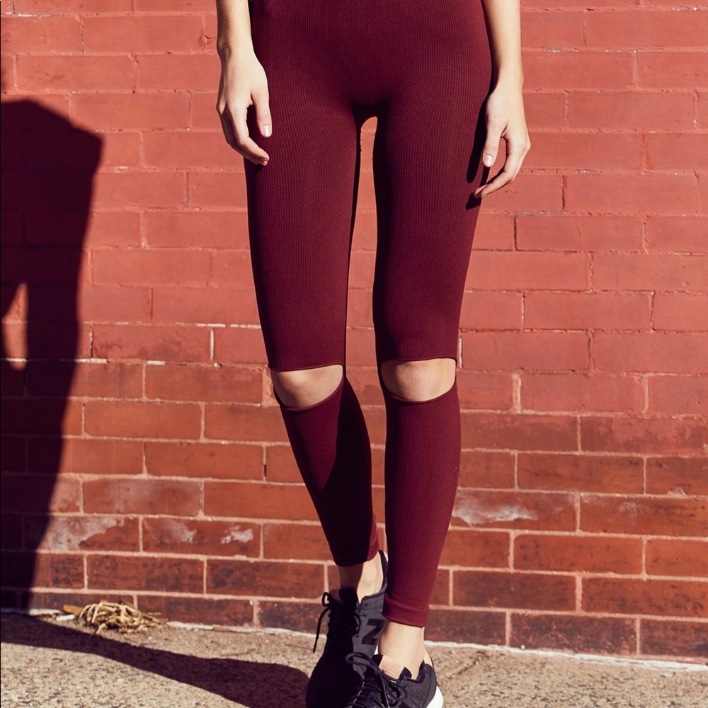 Free people movement knee slit leggings
